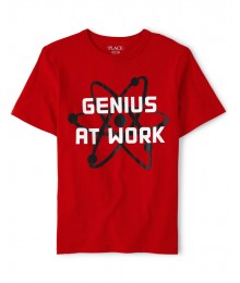 Childrens Place Red Genius At Work Graphic Tee